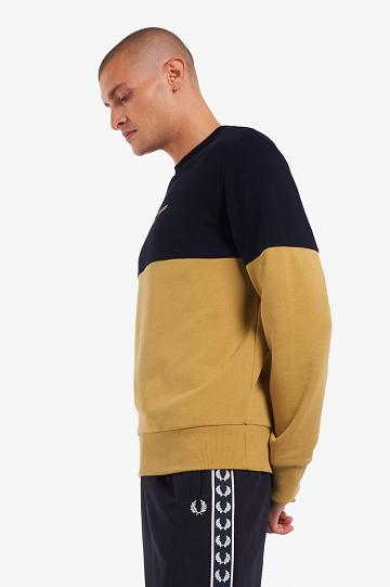 Grey Fred Perry Colour Block Men's Sweatshirts | PH 1563DFMN